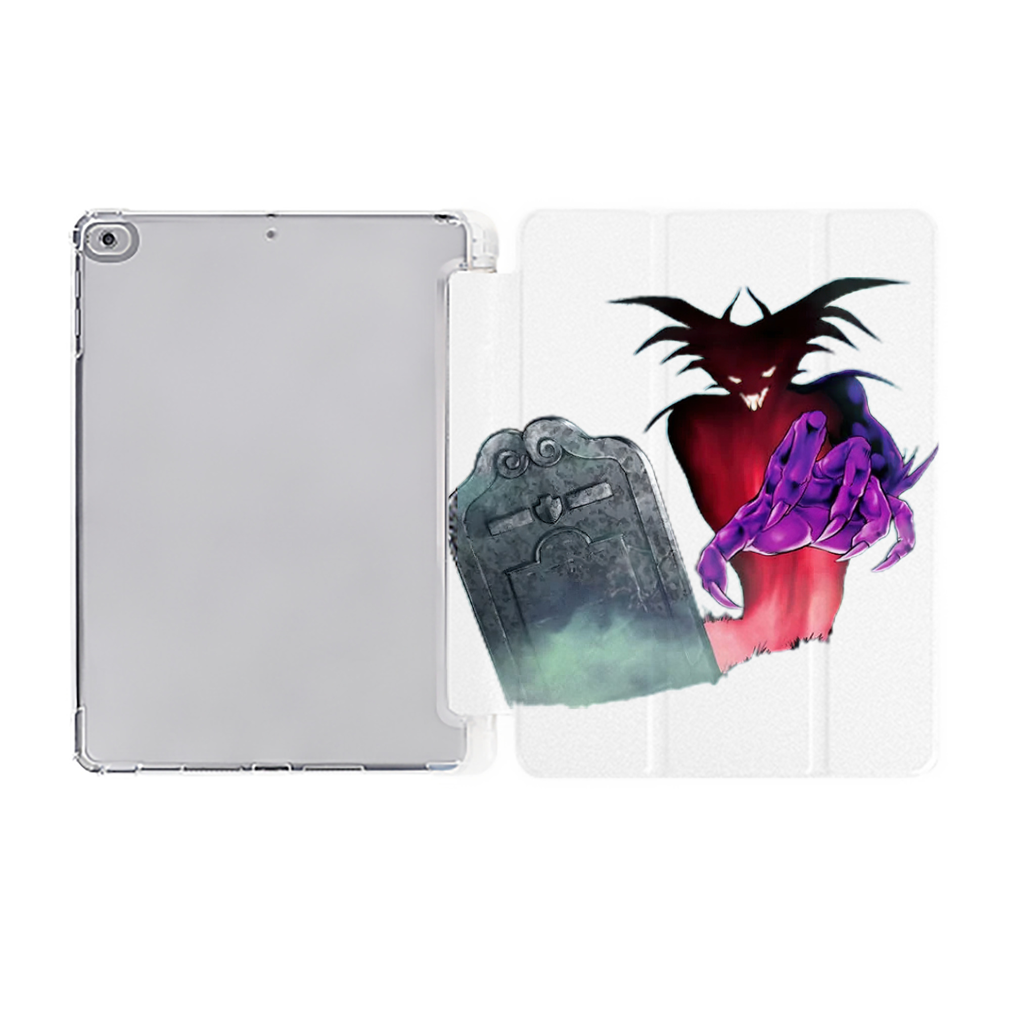 （画像用） 遊☆戯☆王 Yu-Gi-Oh! IPad ケース ペン収納付き 三つ折りスタンド PUレザー×シリコン 対応機種9.5/10.5/10.9インチ